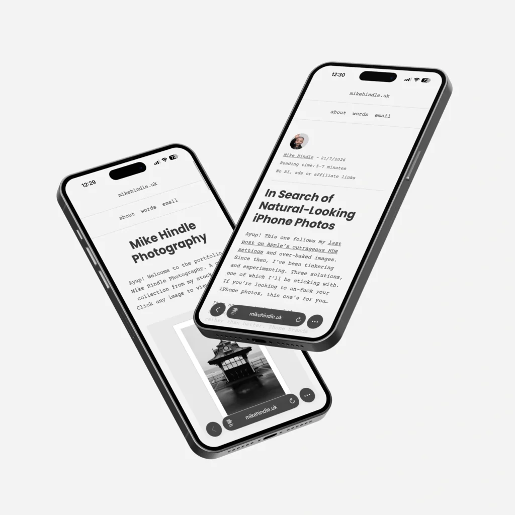 The WordPress Tools I Used to Build This Site Two iPhone's showing how the website looks on mobile.