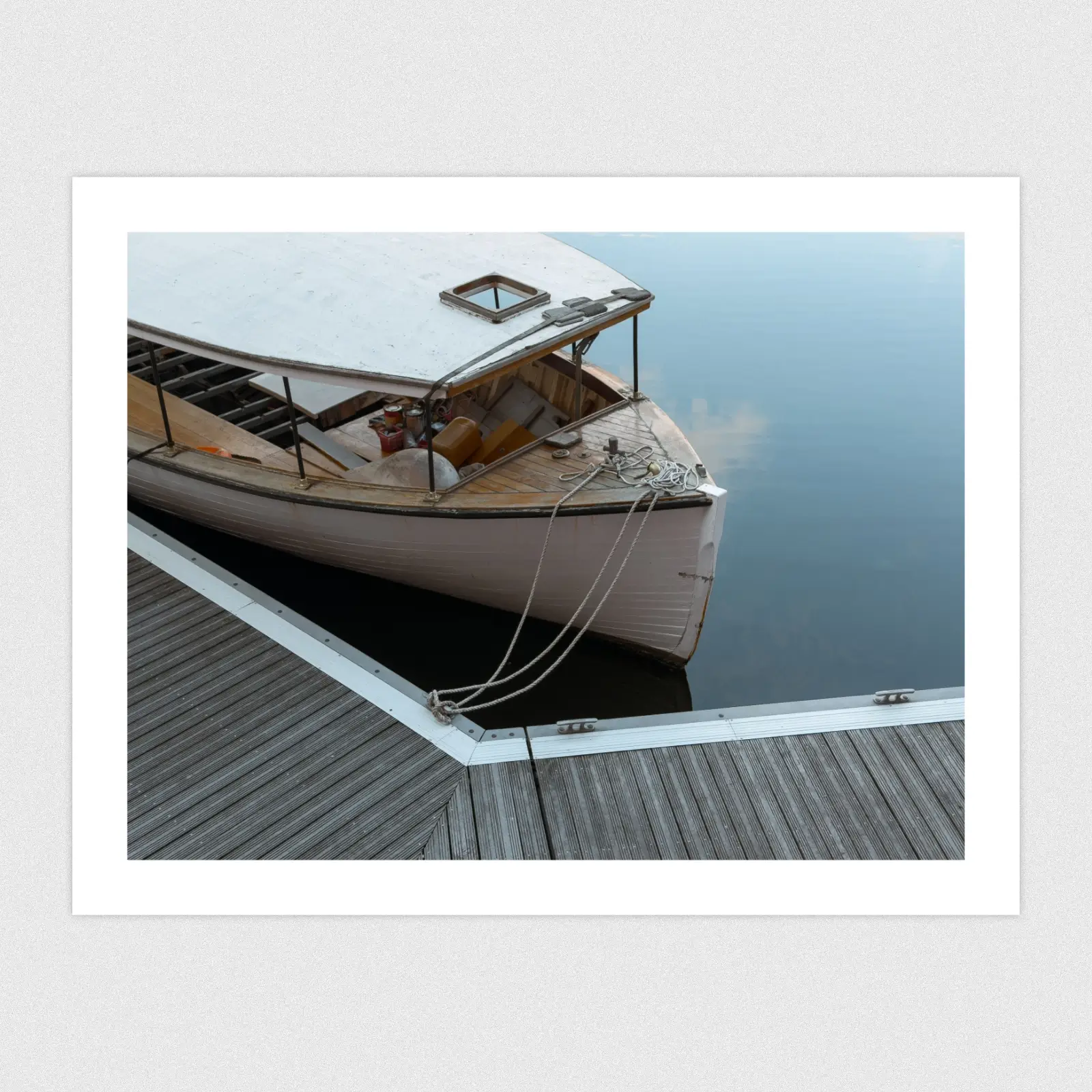Portfolio The front section of a boat moored at Albert Dock in Liverpool.